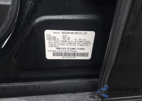 2004 Infiniti G35 from USA, damaged, VIN JNKCV51E24M110485